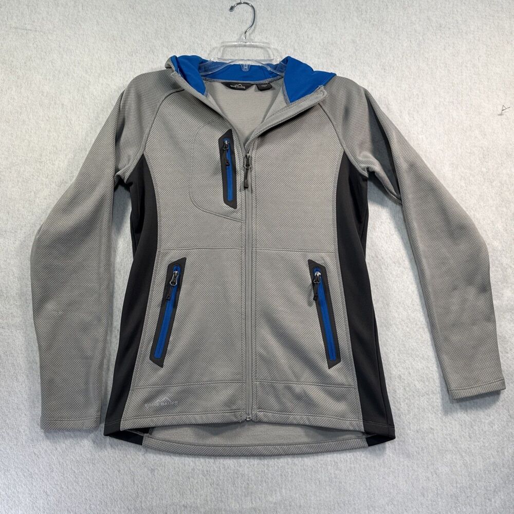 Eddie Bauer Women's Sport Hooded Full-Zip Fleece Jacket Size Small Grey